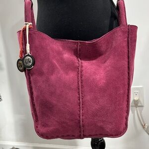 The Sak Fuchsia Suede Shoulder/Crossbody  Bag